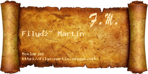 Filyó Martin névjegykártya